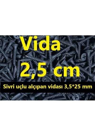 Vida 2.5 CM (500 Adet)- Sivri Uçlu Alçıpan Vidası 3.5X25 MM Ar.10 N11.39467