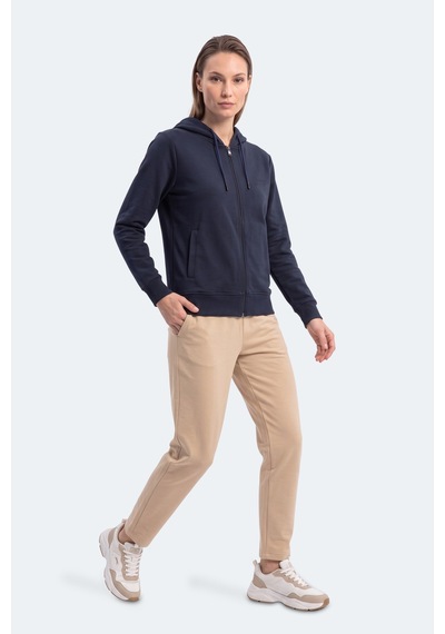 Slazenger Kıron I Kadın Kapüşonlu Lacivert Sweatshırt