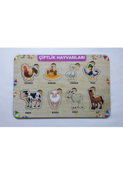 Ahşap Puzzle 10'lu Set Eğitici Oyuncak