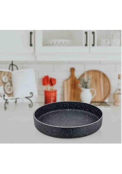 Eda Granit Fırıın Tepsisi - 28 Cm Granit Tepsi Gri