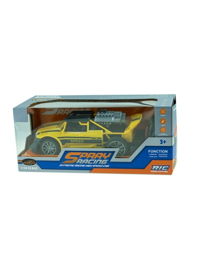 1:18 Sc Uzaktan Kumandalı Spray Araba Duman Çıkaran Sarı Şarjlı
