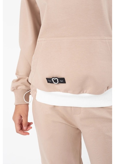 Mnk Baby & Kids Kız Çocuk Kanguru Cepli Beli Lastik Detaylı Günlük Eşofman Takımı M00754 Bej Mnk Baby & Kids Kız Çocuk Kanguru Cepli Beli Lastik Detaylı Günlük Eşofman Takımı M00754 Bej