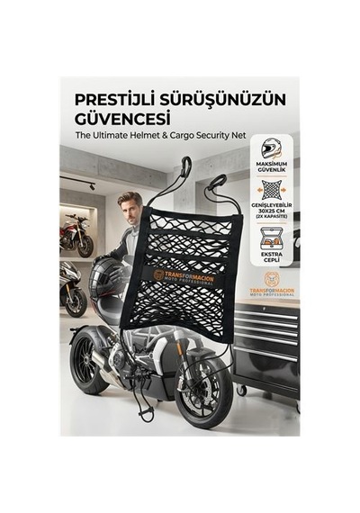 Çift Cepli Ultra Esnek Profesyonel Kask Ve Kargo Sabitleme Filesi 723015