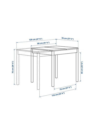 Ikea Meşe Şık Yemek Masası - Açılır Mutfak Masası