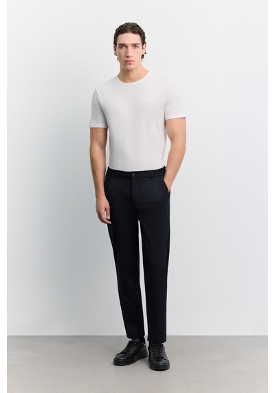 Avva Erkek Lacivert Yanı Lastikli Viskon Karışımlı Slim Fit Pantolon A62y3053