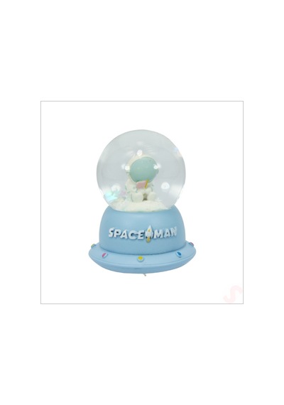 Uçuşan Yıldızlı,7,5cm X 4,5cm Led Işıklı Astronot Küre - Mavi