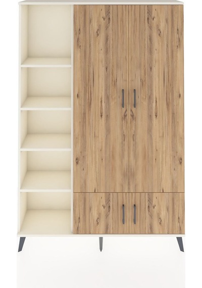 Arges Dolap 6 Raflı 4 Kapaklı Tek Askılı 132x30x195 Aytaşı-ça... Aytaşı