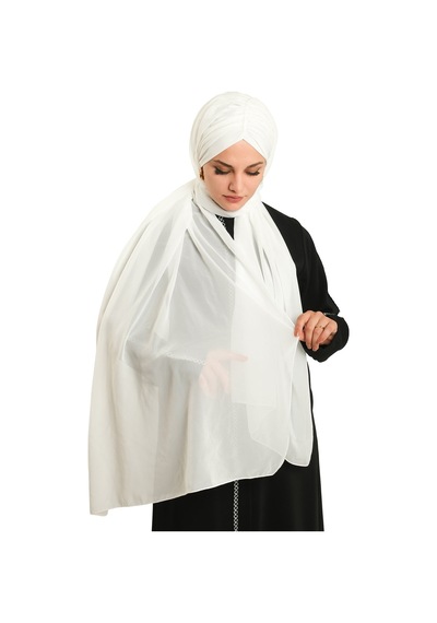 Hürrem Bone Krem Pratik Hazır Geçmeli Bone Şal Şifon Drapeli 2507 40 krem