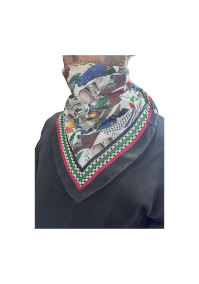 Aldaıyr 4 Adet Filistin Temalı Fular 50x50 Unisex Günlük Kullanıma Uygun Puşi Şal Kefiye Filistin Bayrak Çok Renkli 75765873
