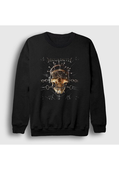 Presmono Unisex Nails Megadeth Sweatshirt Siyah