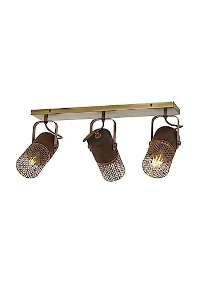 Eskitme Kaplama Modern Avize, E27 Metal Ve Ahşap, 60x30 Cm 01G Taba
