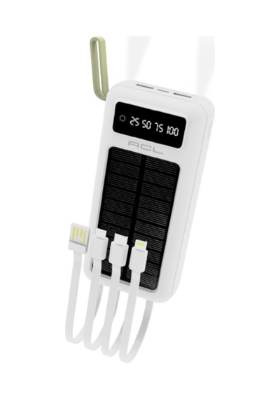Acl Pw-61 30.000mah Güneş Enerjili Powerbank Beyaz 5 Cihaz Aynı Anda Şarj Usb-c & Lightning & Mi BEYAZ