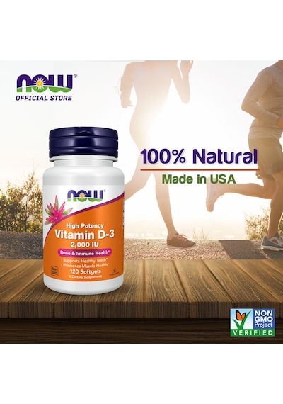 Now Foods Vitamin D3 High Potency 2000 IU 120 Softgels