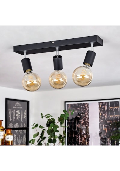 Riolight Modern1 Siyah1 3xe27 Mafsallı Hareketli Başlık Glop Ampul Hariç Metal Spot Avize 3'lü Siyah