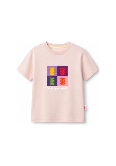 Haribo Lisanslı Kareli Ayıcık Baskılı T-shirt Şort Takım Pudra Haribo Lisanslı Kareli Ayıcık Baskılı T-shirt Şort Takım Pudra