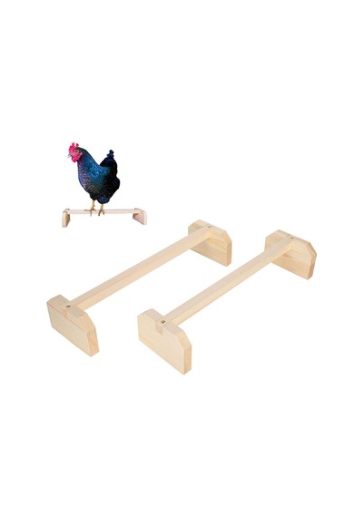 Ikili Set 40 X 12 X 8cm Ahşap Tavuklar Tüneme Standı, Büyük Kuş Standı, Pet Tavuk Büyük Kuş Için