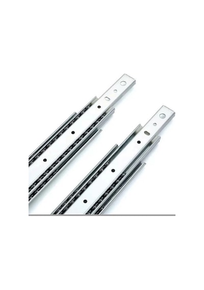 Teleskobik Ray Seti, Yüksek Kapasiteli, Dayanıklı Çekmece Ve Dolap Rayları 1 Çift 3,5cm X 35cm Metalik