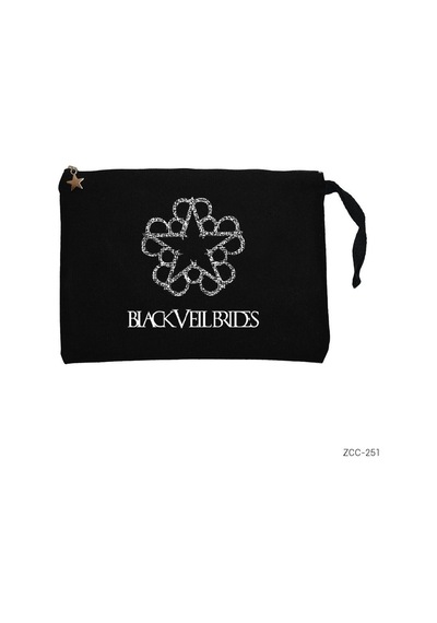 Zepplin Giyim Black Veil Brides Logo Siyah Clutch Astarlı Cüzdan / El Çantası
