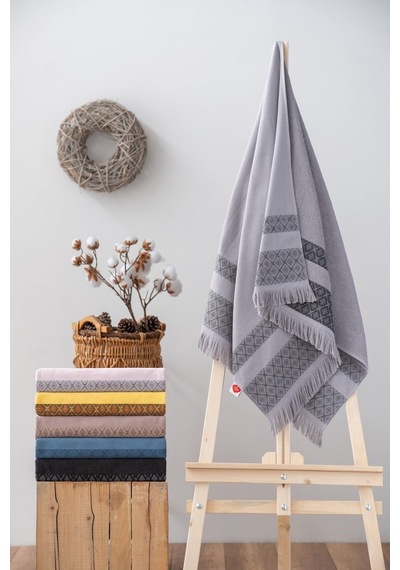 Cotton Box Twins Bukle Havlu 75x150 Gri Gri