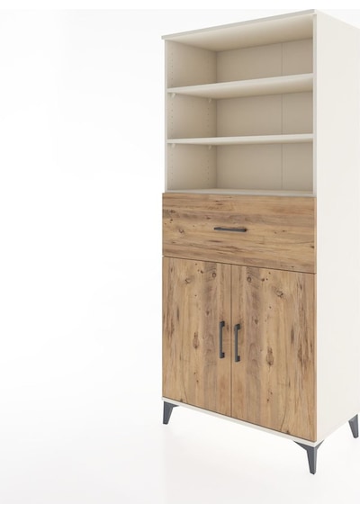 Hyperion Dolap 4 Raflı Tek Çekmeceli 2 Kapaklı 88x44x195 Aytaşı-çam Aytası