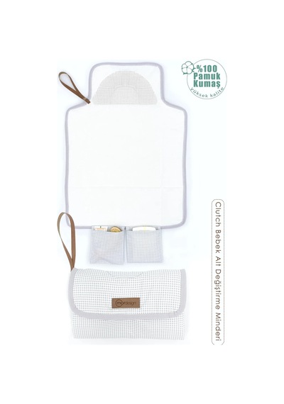 Bebek Çanta Alt Açma Minderi Alt Değiştirme Pedi, Taşınabilir Bakım Çantası, Clutch Seri, Gri Gri