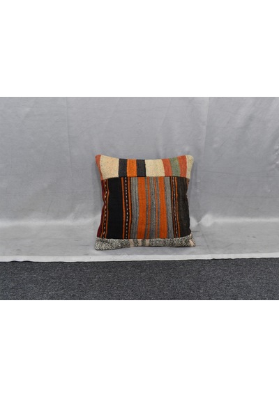 Zehra Abla Halı Yeni El Dokuma Patchwork Kırkyama Dekoratif Kilim Kırlent Yastık Kılıfı 6436 Çok Renkli