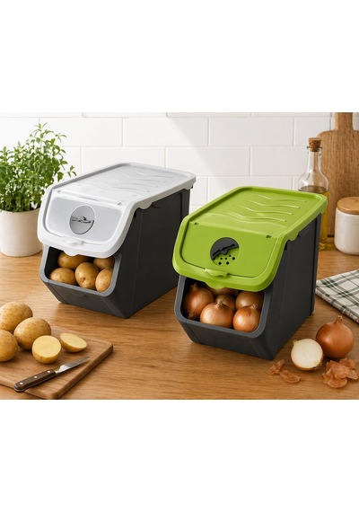Orret Home 12 Litre Patates Soğan Saklama Kabı Hava Alabilir Kapa Asorti