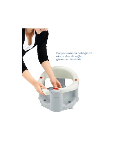 Babyjem Önden Açılır Banyo & Mama Oturağı Kum Beji Çok Renkli