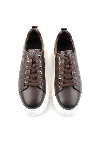 Siyah Hakiki Deri Erkek Sneaker E01398071043 Siyah