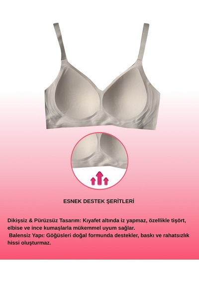 Alya Underwear Kadın Lazer Kesim Dikişsiz Çıkarılabilir Pedli Hayalet Sütyen Siyah Açık Gri Alya Underwear Kadın Lazer Kesim Dikişsiz Çıkarılabilir Pedli Hayalet Sütyen Siyah Açık Gri
