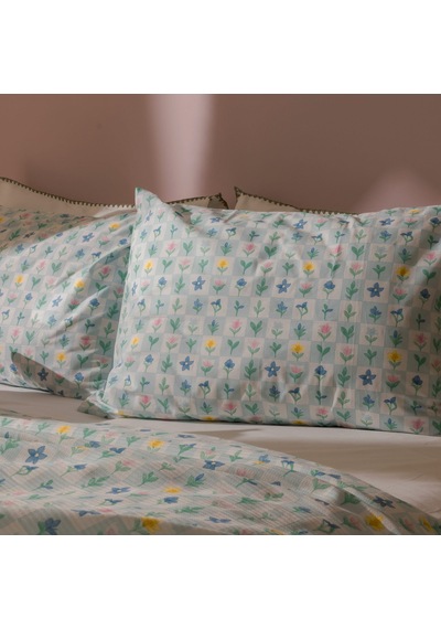 Soft Minora Çift Kişilik Pike Takımı - Renkli Çok Renkli