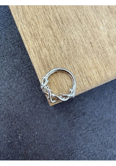 316 L Cerrahi Çelik Sarmaşık Model Halka Piercing Gümüş