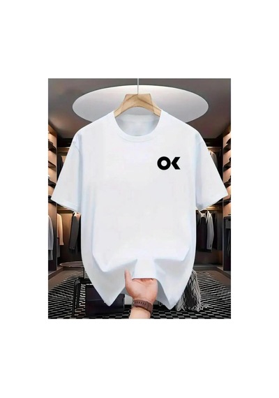 Medinenur Ok Yazı Baskılı Basic T-shirt Beyaz