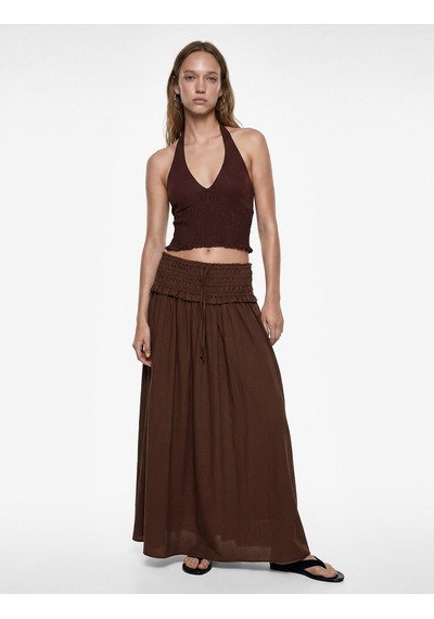 Koton Keten Karışımlı Halter Yaka Boyundan Bağlamalı Gipeli Crop Top Kahverengi 6sal30008ıw Kahve Koton Keten Karışımlı Halter Yaka Boyundan Bağlamalı Gipeli Crop Top Kahverengi 6sal30008ıw Kahve