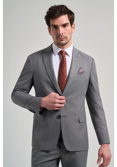 İmza Kendinden Desenli Bez Ayağı Mono Yaka Tam Astar Esnek 6 Drop Slim Fit Takım Elbise 1001250168 Gri İmza Kendinden Desenli Bez Ayağı Mono Yaka Tam Astar Esnek 6 Drop Slim Fit Takım Elbise 1001250168 Gri