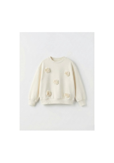 Laciel Prs Laciel Çicek Detaylı Sweatshirt Krem Krem