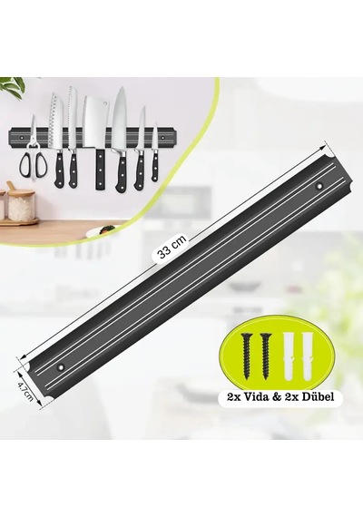 Şık Bıçak Yapıştırma Mıknatısı 33 cm Duvara Monte Metal Mıknatıslı Bıçak Tutucu