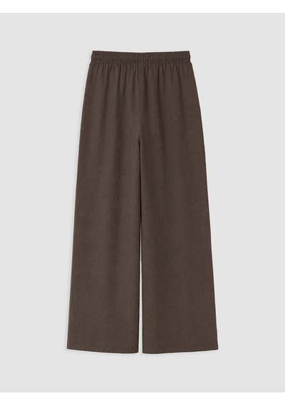 Lcw Modest Kahverengi Beli Lastikli Kadın Geniş Paça Pantolon