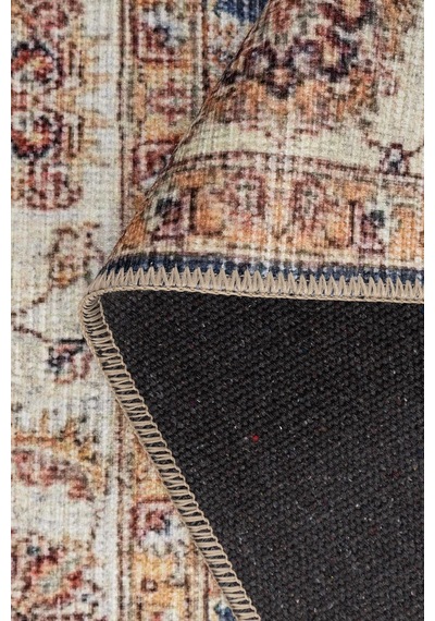 Artloop Relic Lacivert Krem Vintage Çiçek Motifli Klasik Desenli Dokuma Tabanlı Şönil Halı Al 566 Lacivert-krem