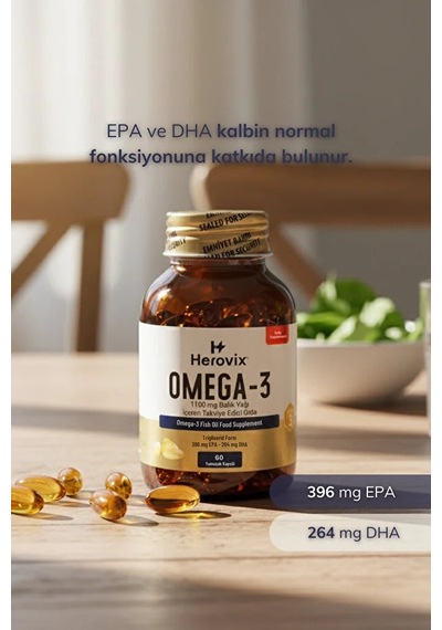 Omega 3 Balık Yağı 60 Softjel 1100 Mg Epa:396 Mg Dha:264 Mg