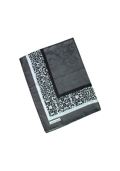 Mim Eşarp Ecenur Soft Pamuk Leopar Desenli Etnik Şal Füme