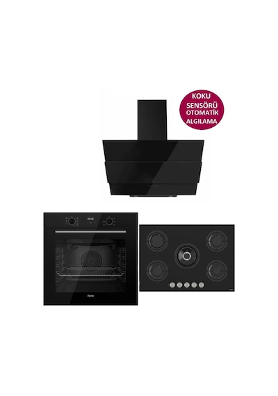 Ferre Icon Plus 75 Serisi QBL63CS-RS035-SMRCW600 3lü Cam Ankastre Set