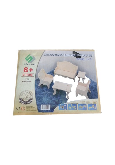 Sea-land Ahşap Mobilya Yapım Seti 3d Puzzle Koltuk Takımı Model G-p008 21 Parça 8+