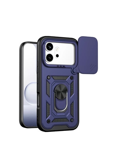 Huawei Honor 600 Pars Lens Yüzüklü Silikon - Lacivert Standart