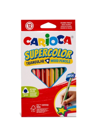 Carioca Supercolor Maxı Üçgen Kuru Boya Kalemi 12 Li 43451 Standart