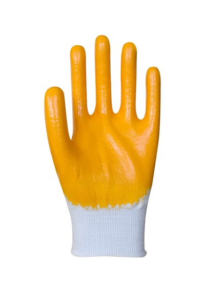 Flex 30 Nitril Kaplı Pamuk Ve Polyester Örgü Eldiven Beyaz - Sarı