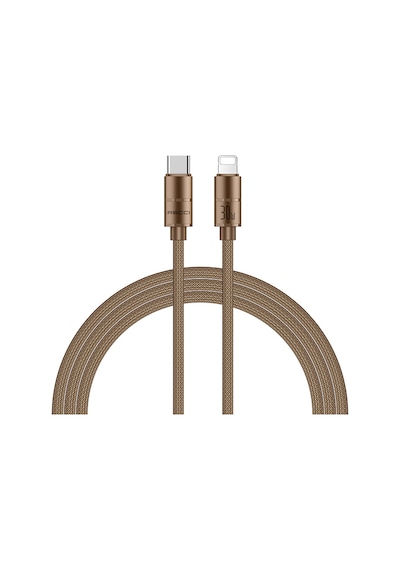 Recci RS08CL Warrior Serisi 30 W Lightning Pd Hızlı Şarj Kablosu 1.2 M Desert Gold