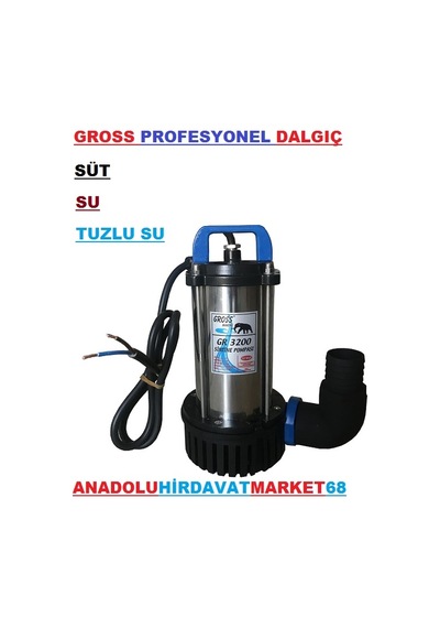 Gross 12Volt Dalgıç Pompa Süt Çekme Pompası Su Çekme Dalgıcı