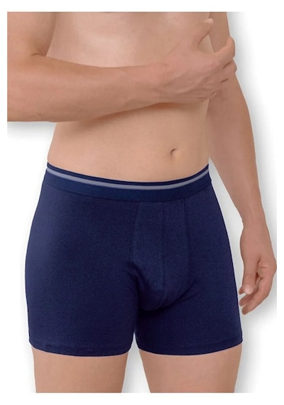 Erkek Boxer % 100 Pamuklu Uzun Long Boxer 2'li Paket M01 Lacivert