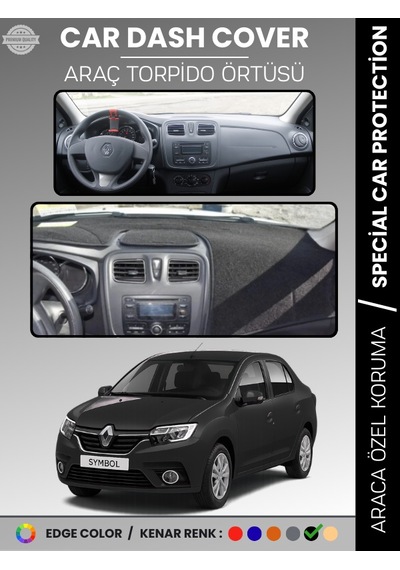 Renault Symbol 3 Üst Saklama Gözlü 2013-2021 Torpido Örtüsü Ön Göğüs Halı Torpido Koruma Tam Uyum - 737 Stiloto